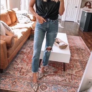 Abercrombie & Fitch High Rise Distressed Mom Jean